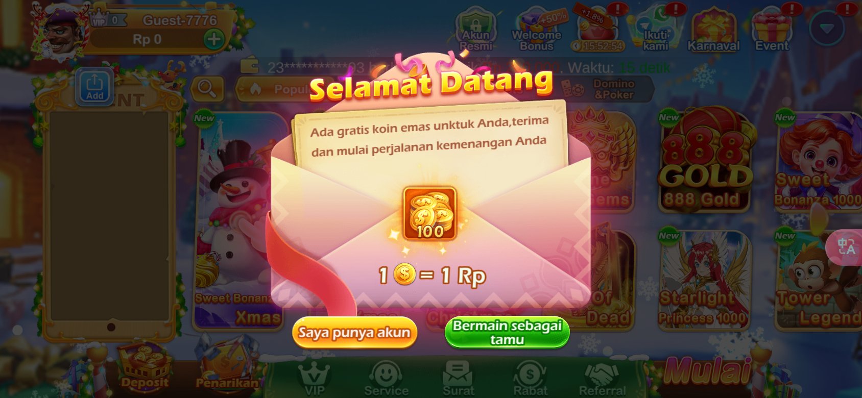 Dapatkan koin emas gratis di K3K3 2 4 3882 3 untuk pengguna baru.